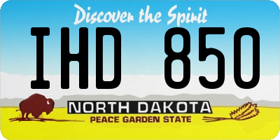 ND license plate IHD850