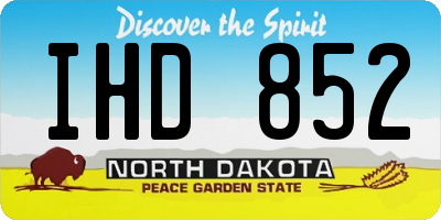 ND license plate IHD852