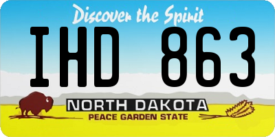 ND license plate IHD863