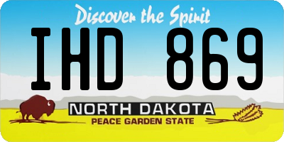 ND license plate IHD869