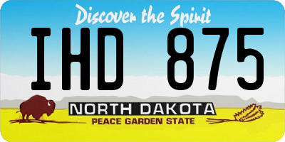 ND license plate IHD875