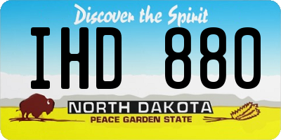 ND license plate IHD880