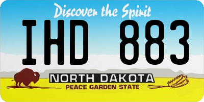 ND license plate IHD883