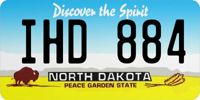 ND license plate IHD884