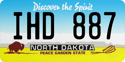 ND license plate IHD887