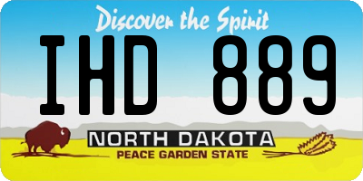 ND license plate IHD889