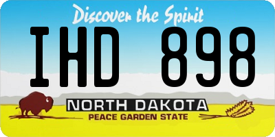 ND license plate IHD898