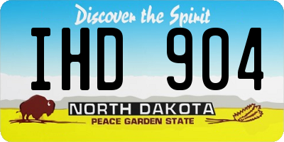 ND license plate IHD904