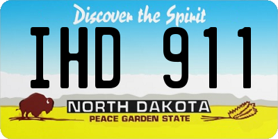 ND license plate IHD911