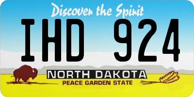 ND license plate IHD924