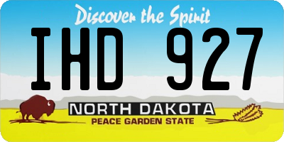 ND license plate IHD927