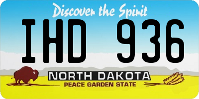ND license plate IHD936