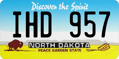 ND license plate IHD957