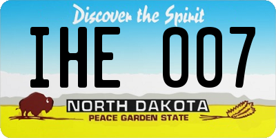 ND license plate IHE007