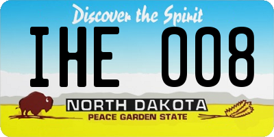 ND license plate IHE008