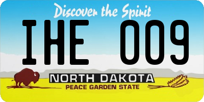 ND license plate IHE009