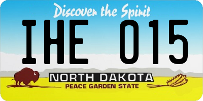 ND license plate IHE015