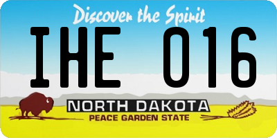 ND license plate IHE016