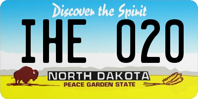 ND license plate IHE020