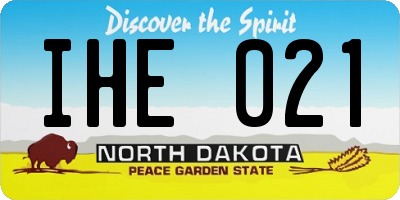 ND license plate IHE021
