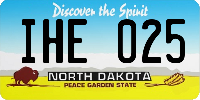 ND license plate IHE025