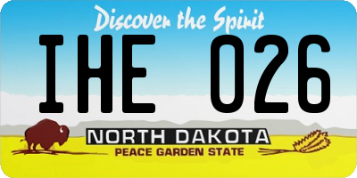 ND license plate IHE026