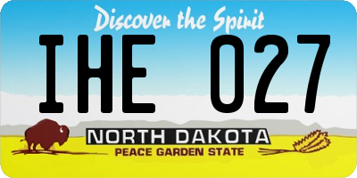 ND license plate IHE027