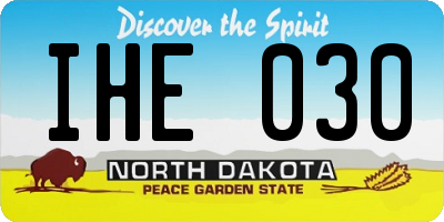 ND license plate IHE030