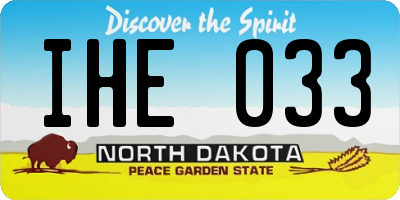 ND license plate IHE033