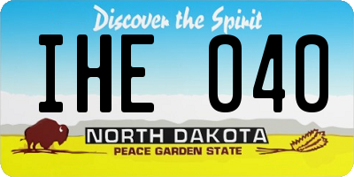 ND license plate IHE040