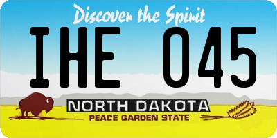 ND license plate IHE045