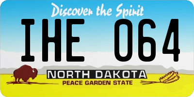 ND license plate IHE064