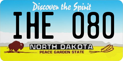 ND license plate IHE080