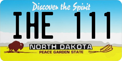 ND license plate IHE111