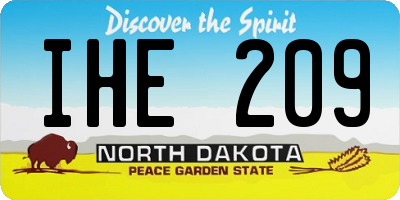 ND license plate IHE209