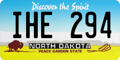 ND license plate IHE294