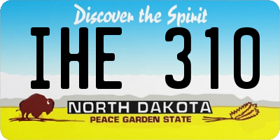 ND license plate IHE310