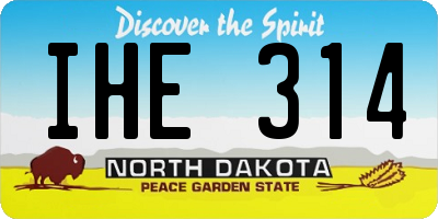 ND license plate IHE314