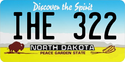 ND license plate IHE322