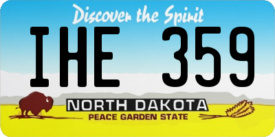 ND license plate IHE359
