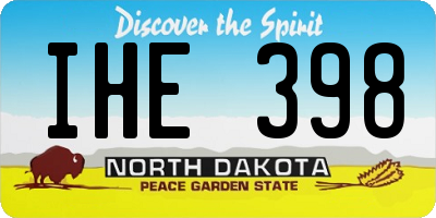 ND license plate IHE398