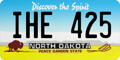ND license plate IHE425