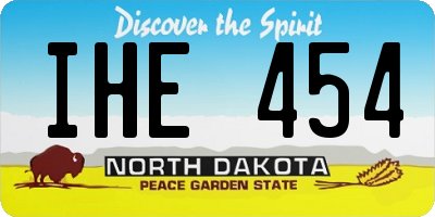 ND license plate IHE454