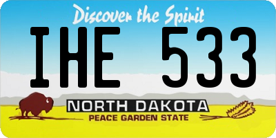 ND license plate IHE533