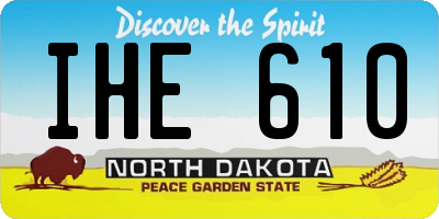 ND license plate IHE610