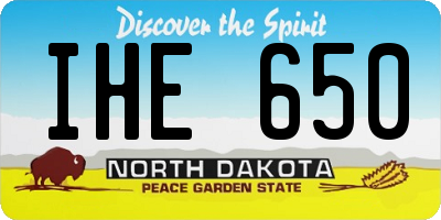 ND license plate IHE650