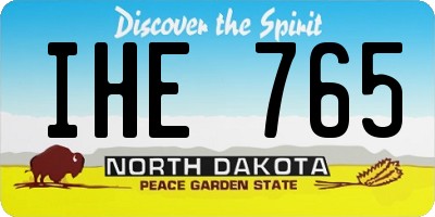 ND license plate IHE765