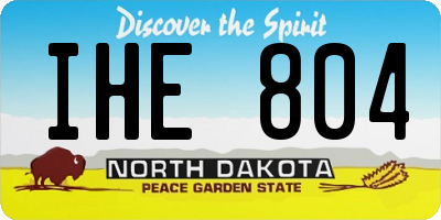 ND license plate IHE804