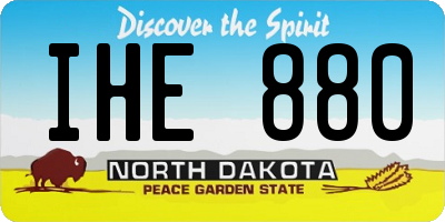 ND license plate IHE880
