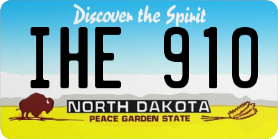 ND license plate IHE910